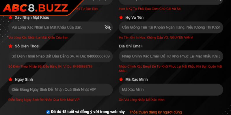 Kiểm tra kỹ tính hợp lệ của email và số điện thoại khi tạo account