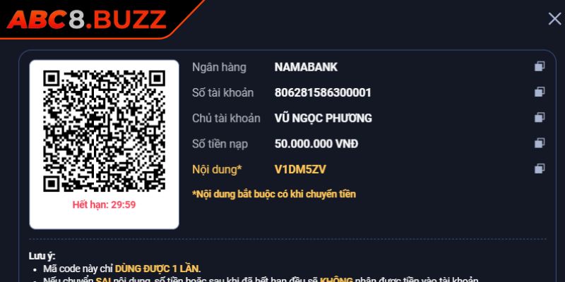 Nạp tiền vào tài khoản